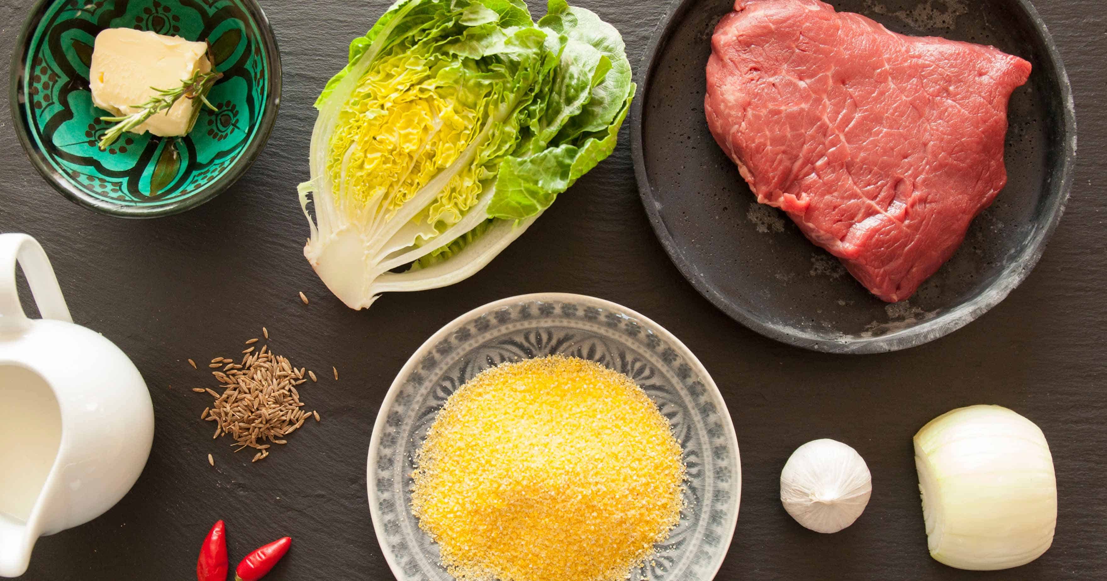 Rinderfilet mit Polenta und gegrilltem Salat