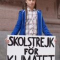 Greta Thunberg beim Schulstreik vor dem schwed. Parlament, 2018