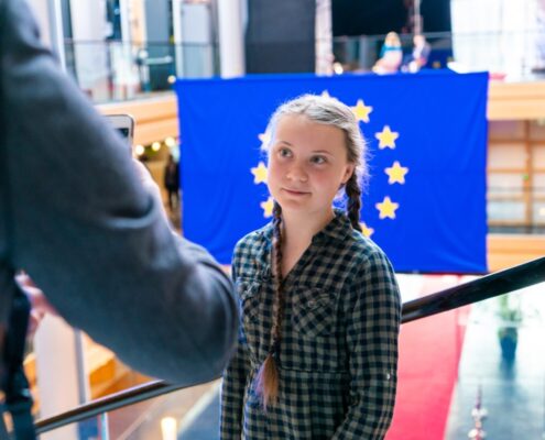 Greta Thunberg im EU-Parlament 2019