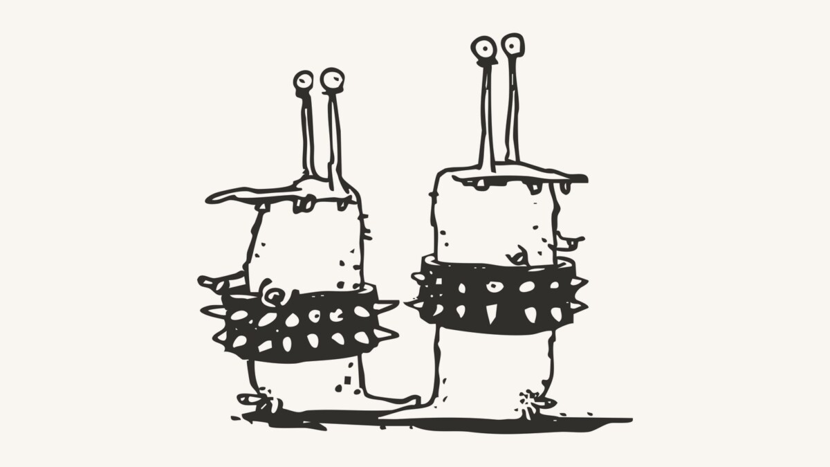 Zwei Nacktschnecken mit Stachel-Halsband, Illustration zu Sex im Tierreich in WIENER 467