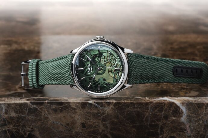 Nahaufnahme des Saphirglas-Zifferblatts der Czapek Promenade Transparencies (Bild: Vorgänger-Edition Viridian Green)