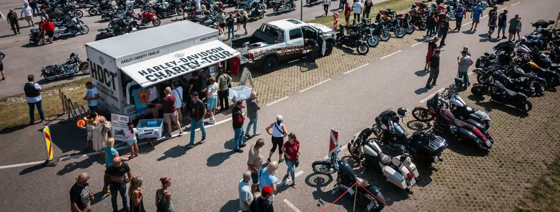 Harley-Davidson Charity-Tour: Stimmung bei einem der Tour-Stopps in Österreich