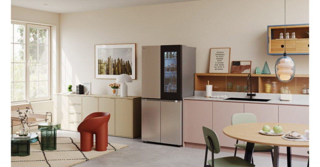 LG InstaView Kühlschrank, Detailansicht der Glastür