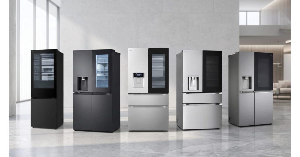 LG InstaView Kühlschrank, Nahaufnahme des Innenraums