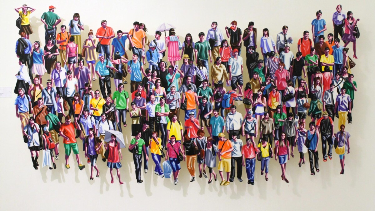 Sabrina Horak, Crowd VII, 2009, Acryl auf Holz, Galerie Suppan Fine Arts Wien