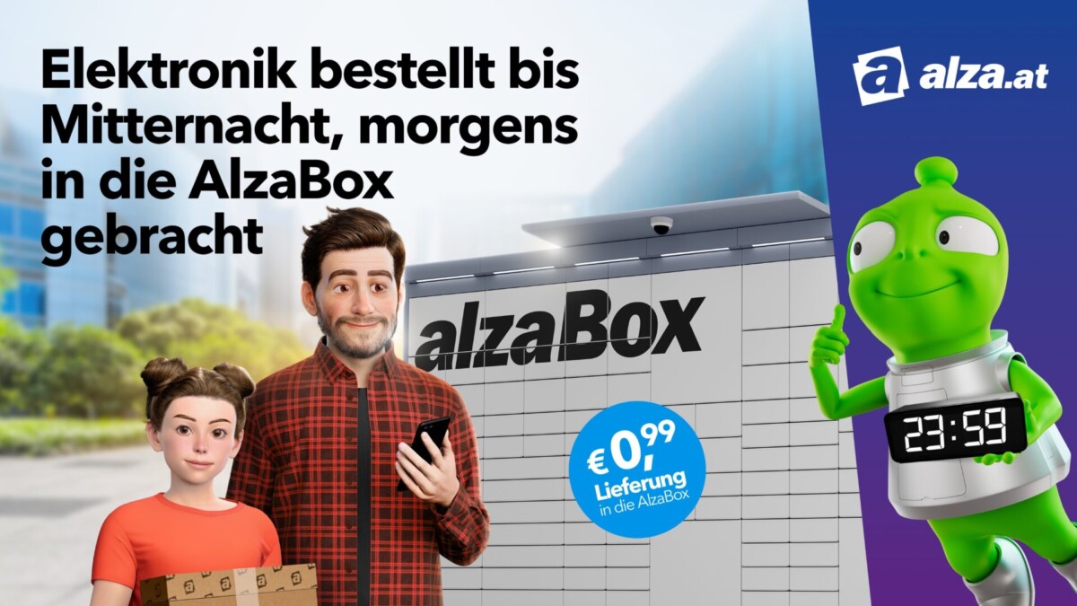 Grafik zur AlzaBox-Zustellung von Alza.at