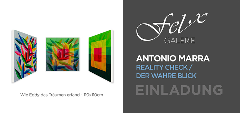 Einladungskarte zur Antonio-Marra-Ausstellung in der Galerie Felix Höller