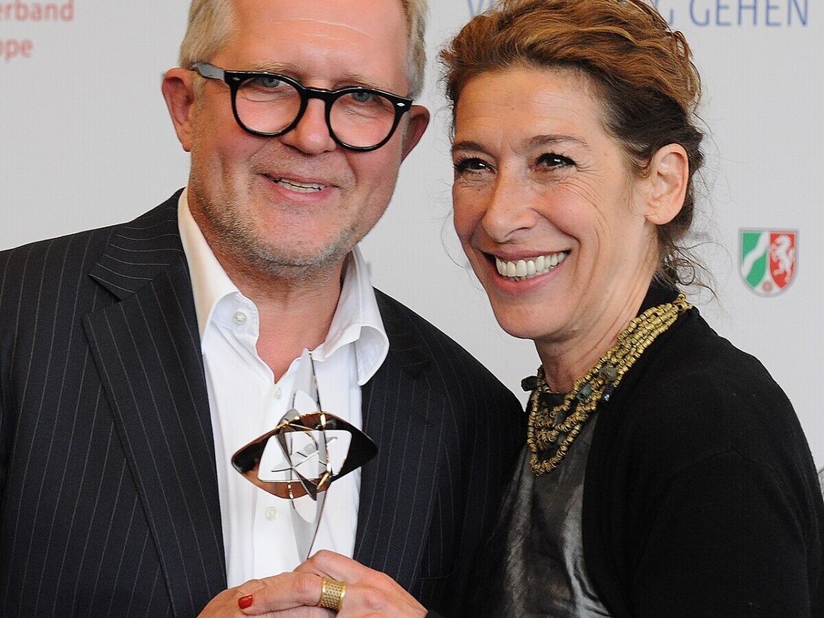 Harald Krassnitzer und Adele Neuhauser, das Wiener Tatort-Duo Eisner und Fellner, bei der Grimme-Preis-Verleihung 2014